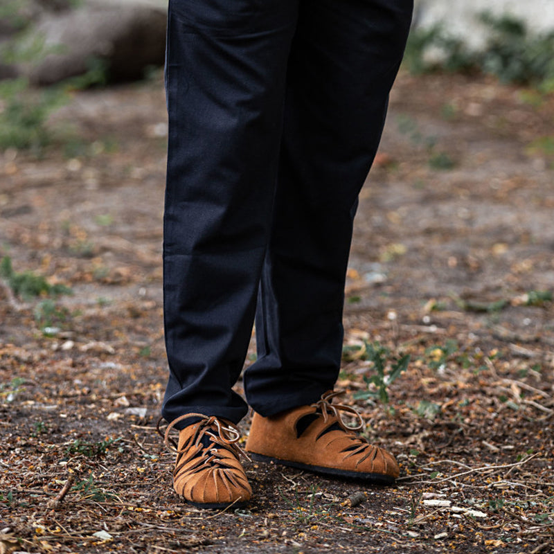 Brown Suede Medieval Sandals
