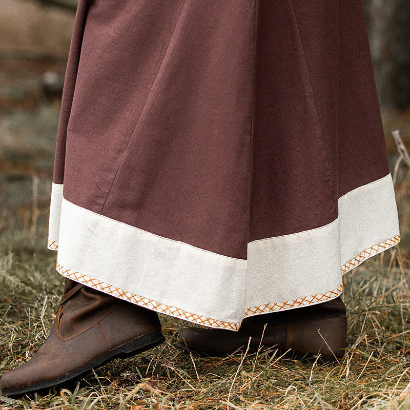Brown and Beige Dress - Cotton