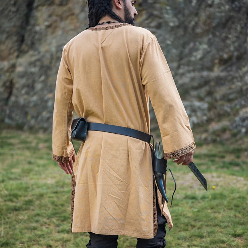 Sandstone Long Sleeve Tunic w/ Trim - Cotton