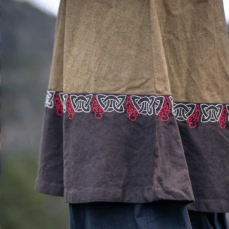 Sand and Gray Tunic w/ Embroidery - Cotton