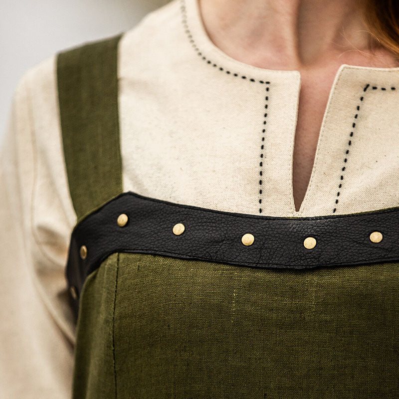 Green Overdress / Apron Dress - Linen