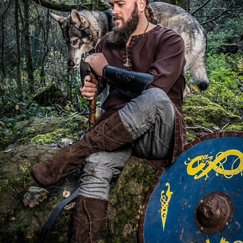 Dark Brown Suede High Medieval Boots