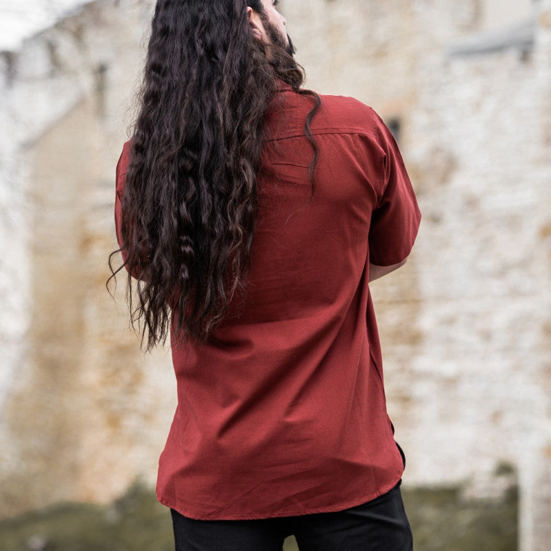 Red Short Sleeved Medieval Shirt - Soft Cotton