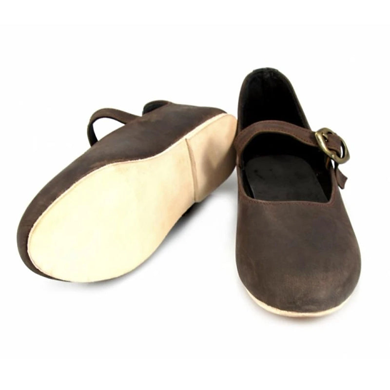 Brown Women's Shoes - Leather w/ Leather Soles