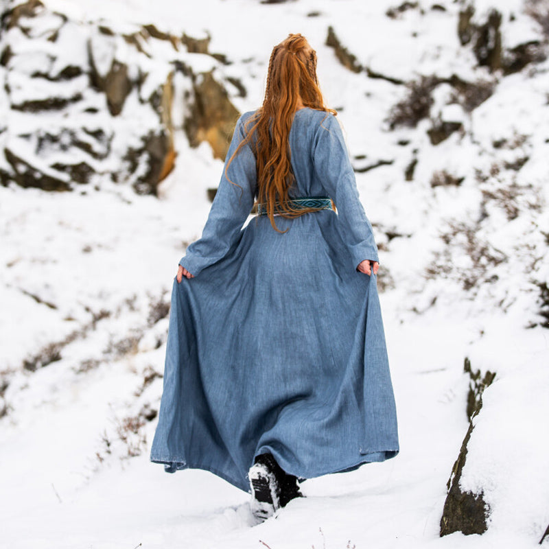 Blue Viking Dress - Linen