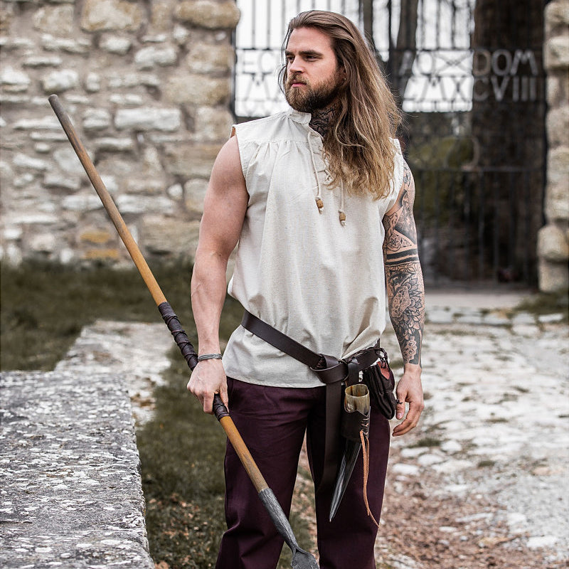 Natural Sleeveless Medieval Shirt - Cotton
