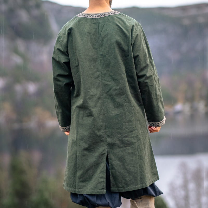 Green Long Sleeve Tunic w/ Trim - Cotton