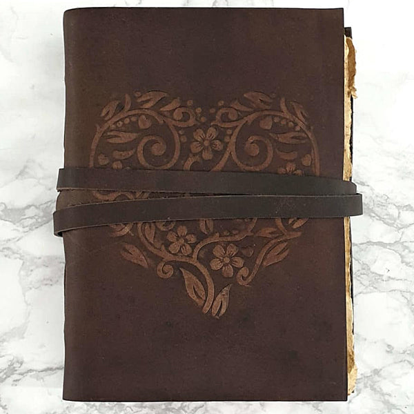 Leather Bound Journal - Heart