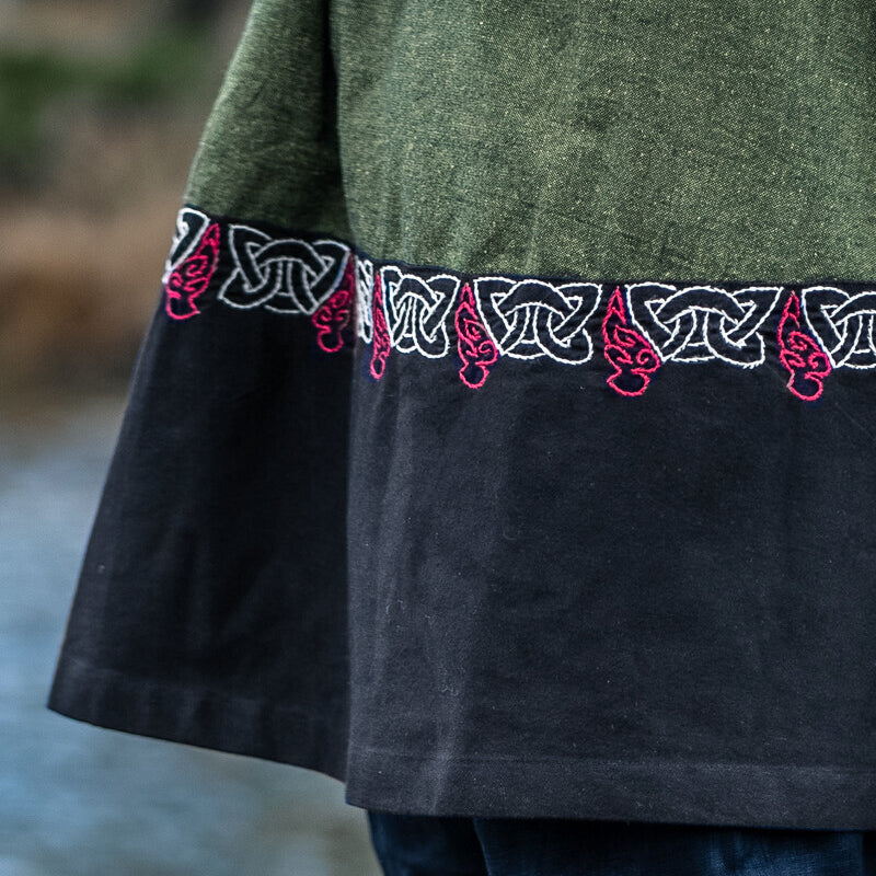 Green and Black Tunic w/ Embroidery - Cotton