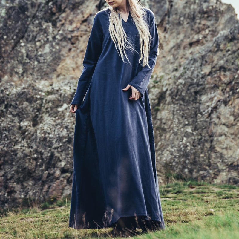 Dark Blue Viking Underdress -  Cotton