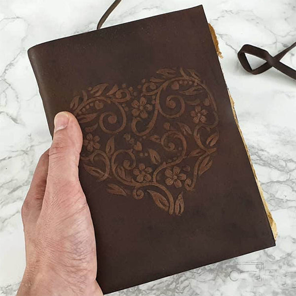 Leather Bound Journal - Heart