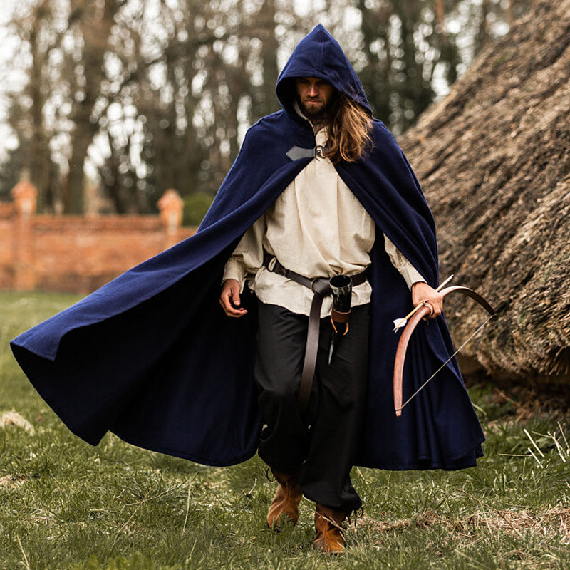 Blue Cloak w/ Wolf Clasp - Wool