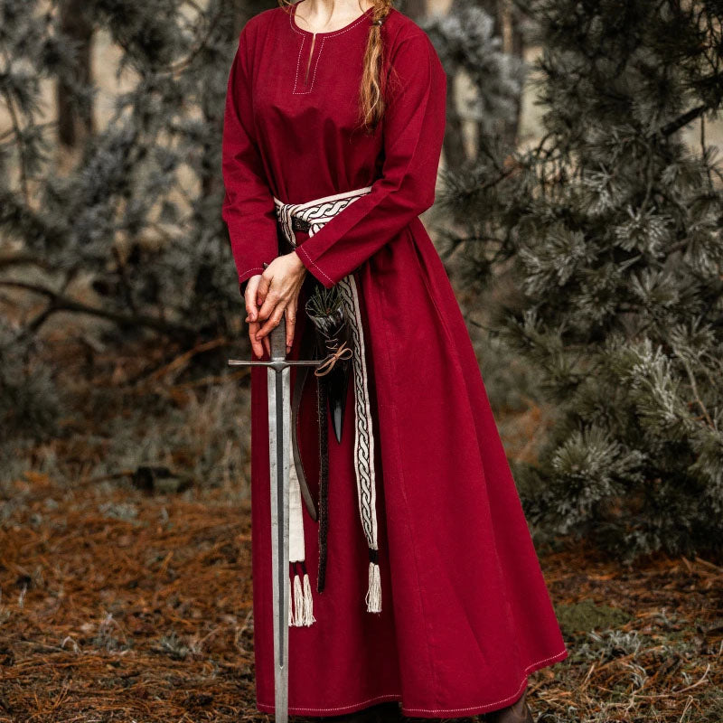 Red Underdress w/ Stitching - Cotton