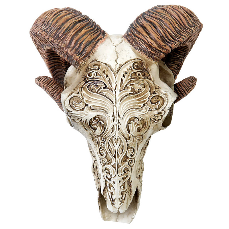 Scrimshaw Ram Skull
