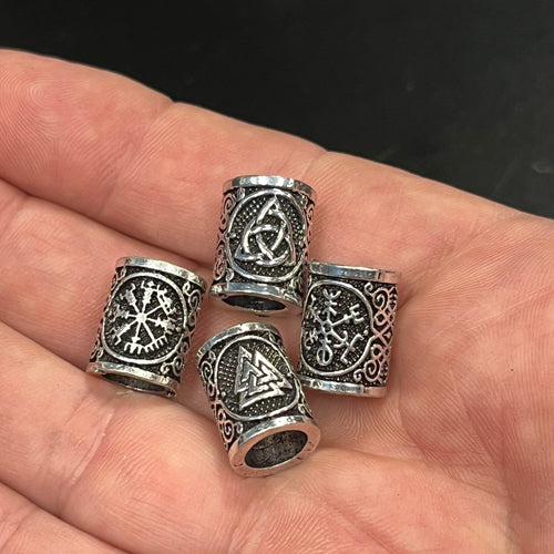 Set of 4 Beard Beads - Alloy