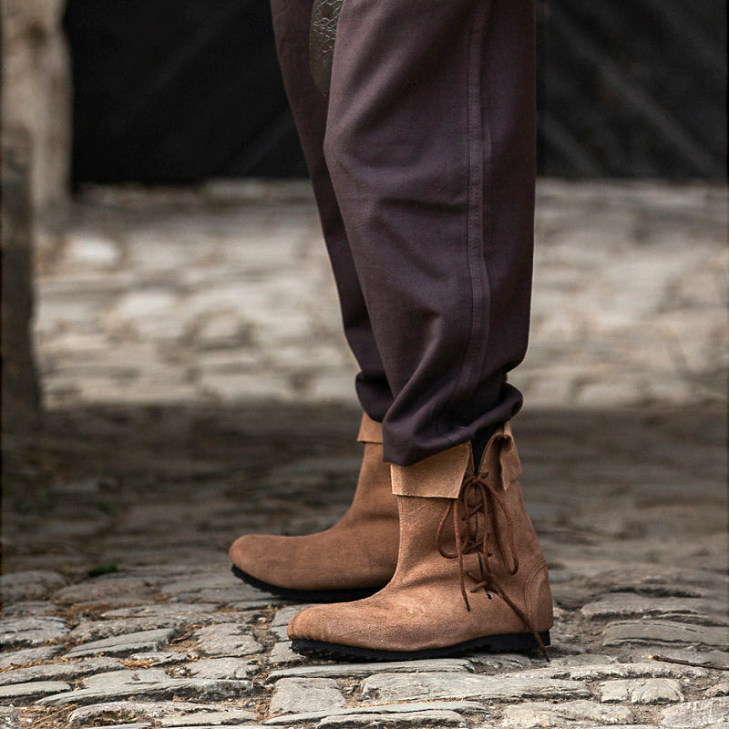 Suede Folded Top Boots