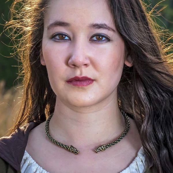 Wolf Torc (Light Braid) - Bronze