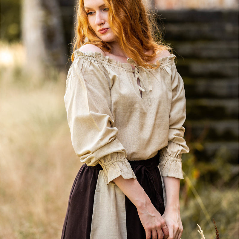 Hemp 3/4 Sleeve Medieval Blouse - Cotton