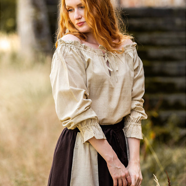 Hemp 3/4 Sleeve Medieval Blouse - Cotton