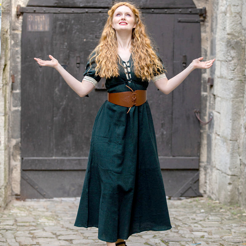 Dark Green / Natural Summer Dress