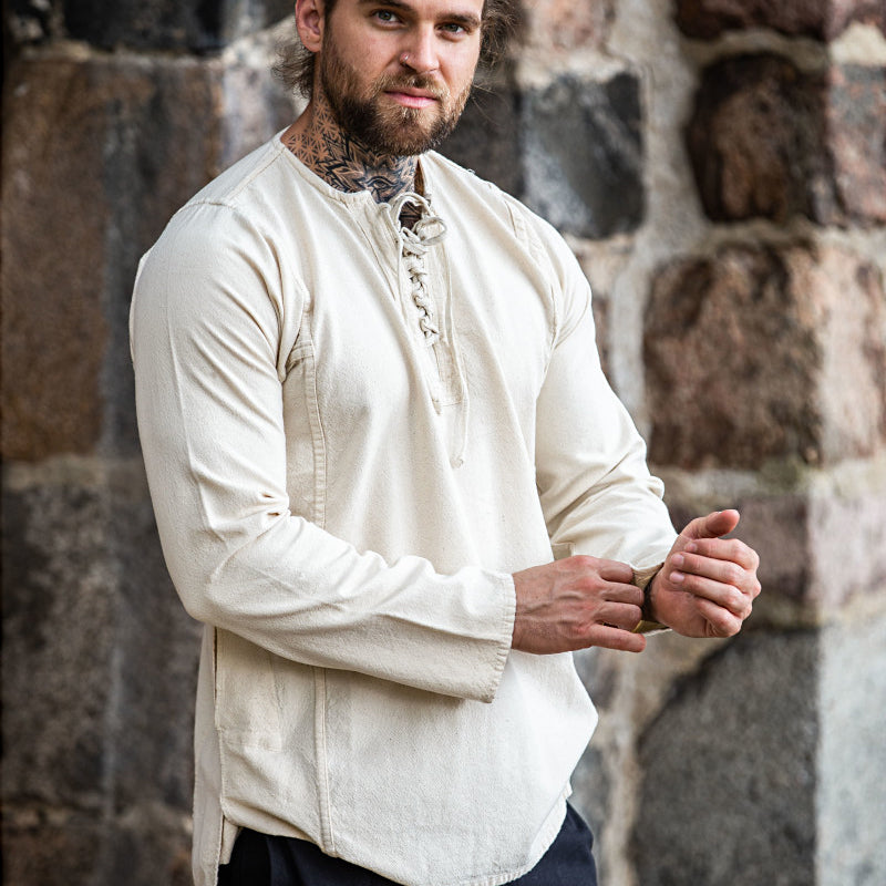 Natural Simple Cut Medieval Shirt - Cotton