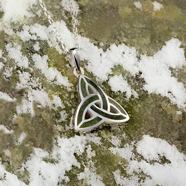 Silver & Irish Marble Triquetra Necklace