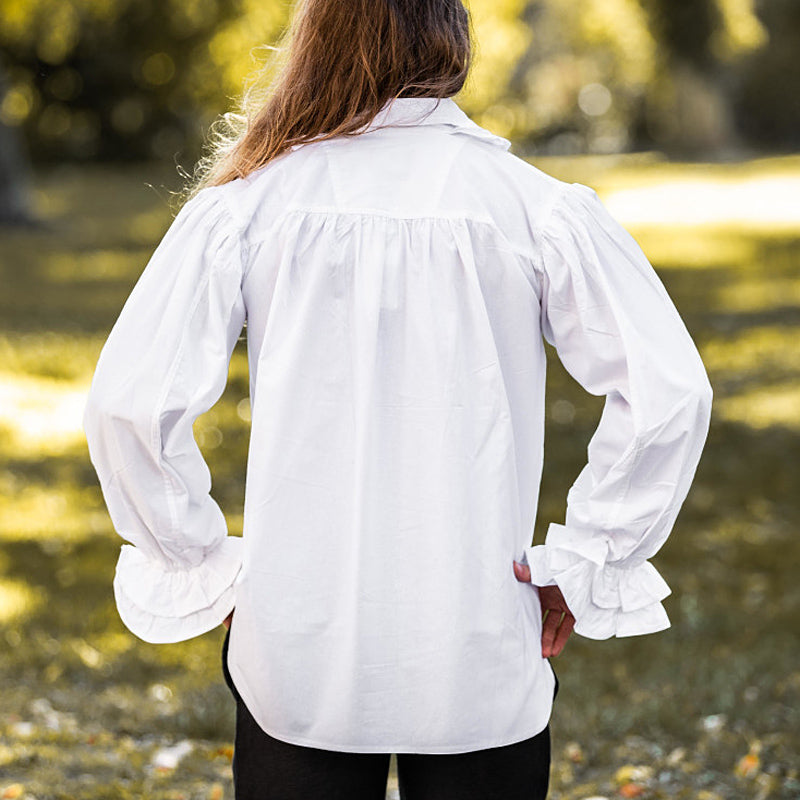 White Frilled Pirate Shirt - Cotton