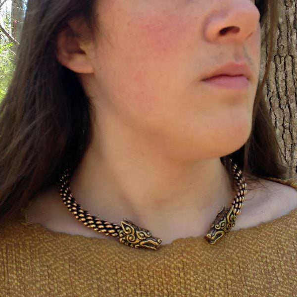 Wolf Torc (Heavy Braid) - Bronze