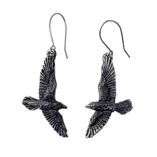 Black Raven Earrings