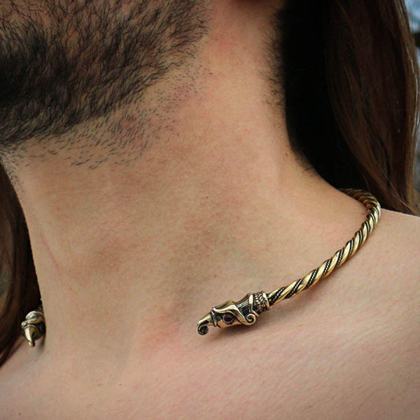 Brass Raven Torc