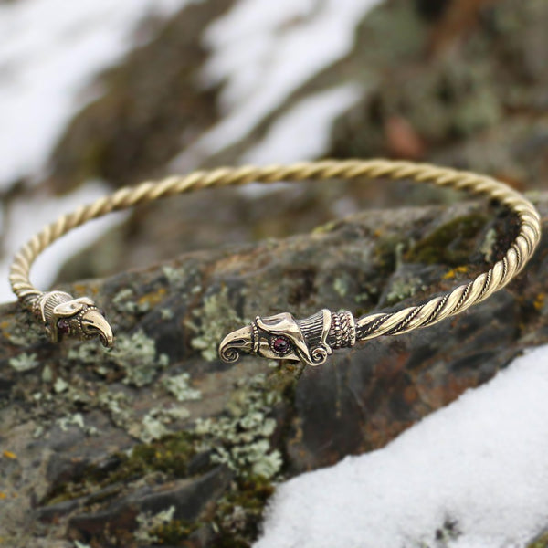 Brass Raven Torc