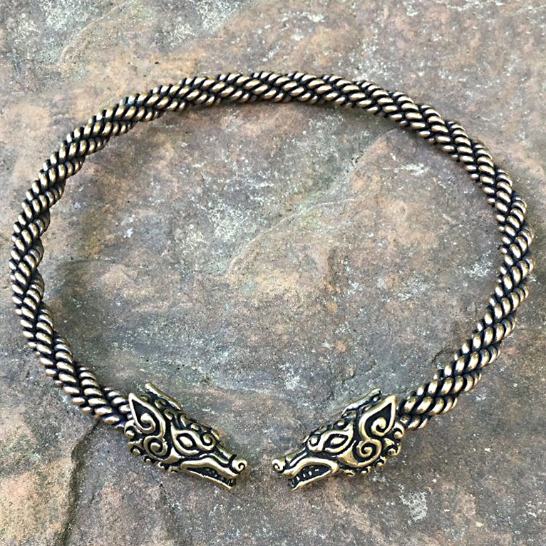 Wolf Torc (Heavy Braid) - Bronze