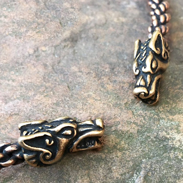 Wolf Torc (Light Braid) - Bronze