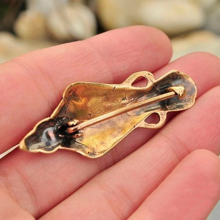 Bronze Raven Brooch Pin