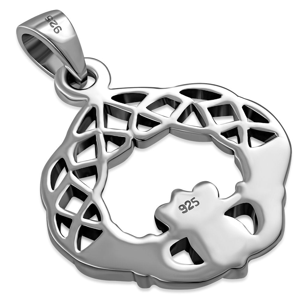Celtic Claddagh Pendant - Sterling Silver
