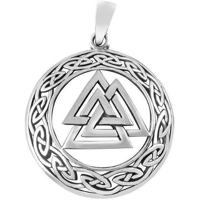 Celtic Knots Valknut Pendant - 925 Sterling Silver