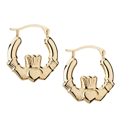 Claddagh Creole Earrings - Gold (10k or 14k)
