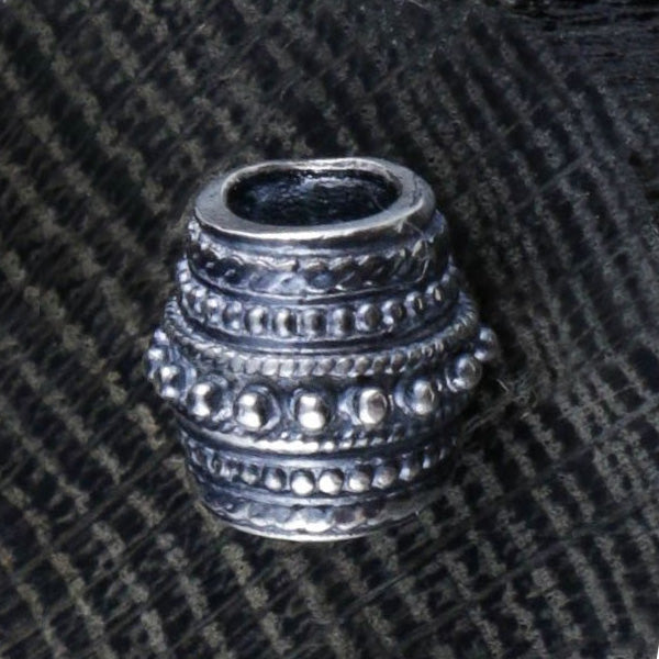 Concave Viking Beard Bead - Sterling Silver