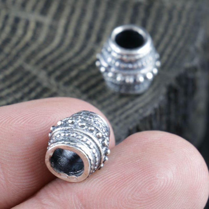 Concave Viking Beard Bead - Sterling Silver