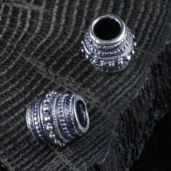 Concave Viking Beard Bead - Sterling Silver