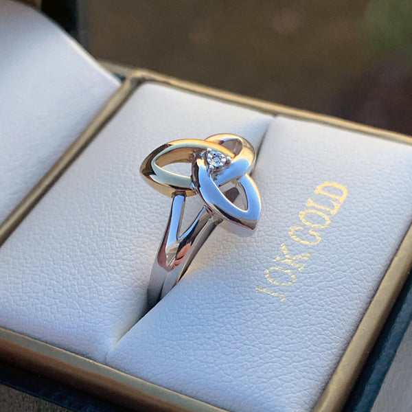 Anillo Trinity Irlandés Kkjoy Anillo Nudo Trinity Acero Inoxidable - Triple Nudo, Simbolismo Irlandés Eterno Anillo Celta