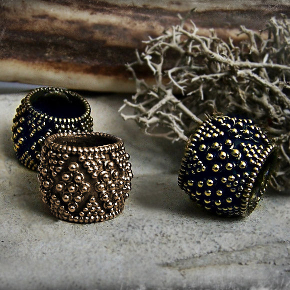 Handmade Granulated Beard Bead - Bronze