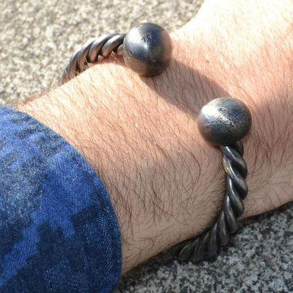 hand forged torc bracelet