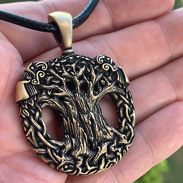 Tree of Life Kidneys Bronze Medallion Necklace