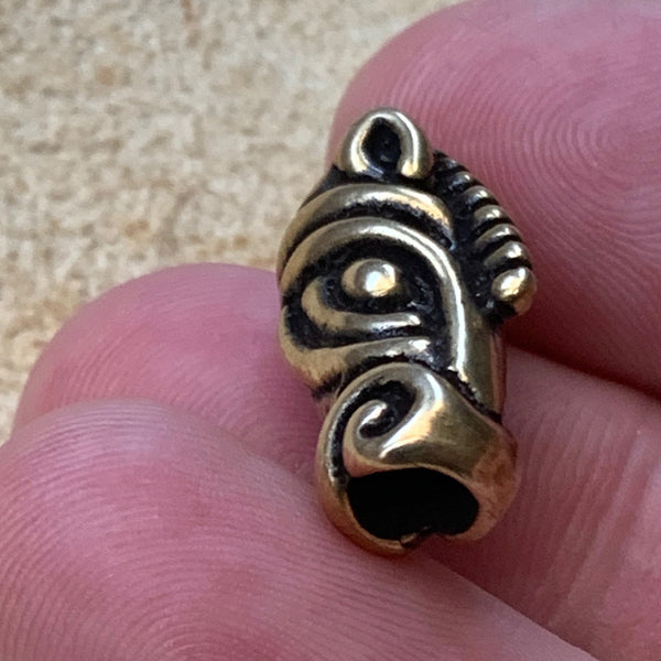 Horse Head Beard Bead - Bronze