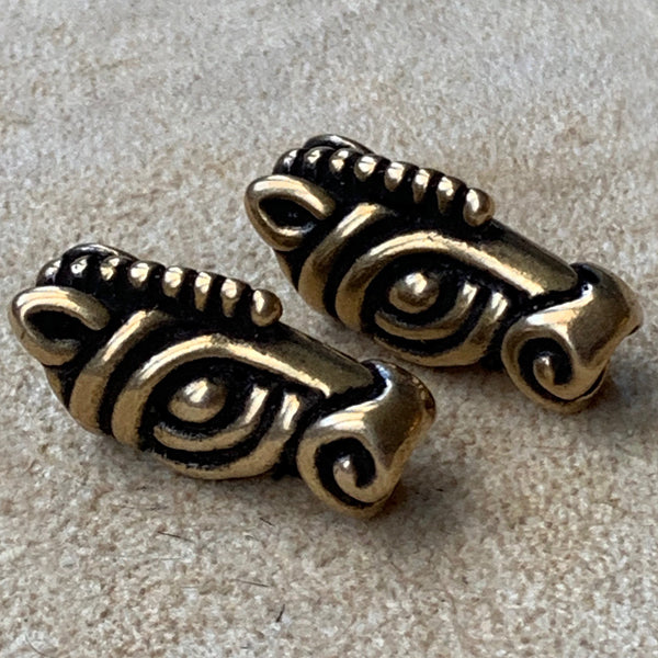 Horse Head Beard Bead - Bronze