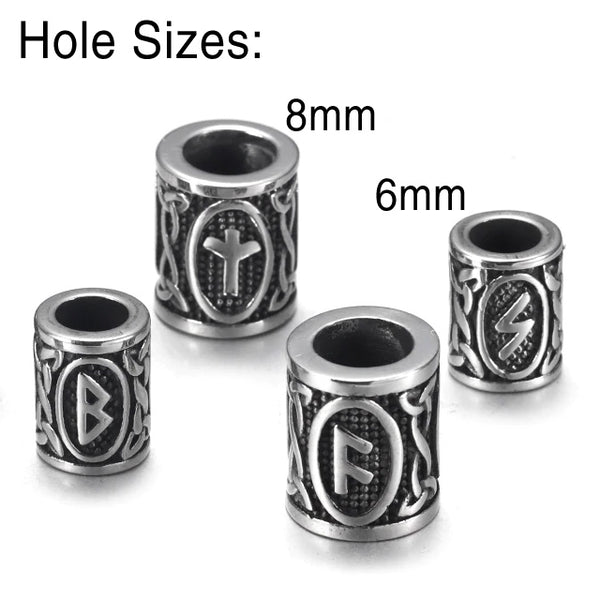 Individual Rune Beads - Stainless Steel