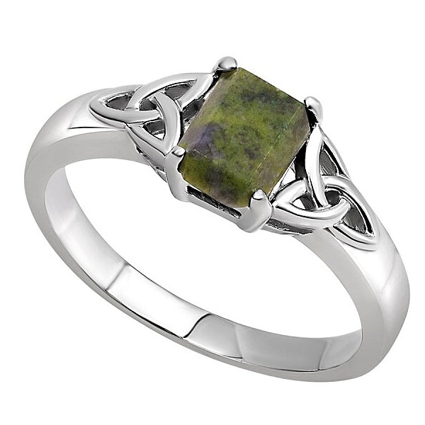 Marble Triquetra Ring - Sterling Silver