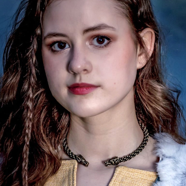 Wolf Torc (Medium Braid) - Bronze