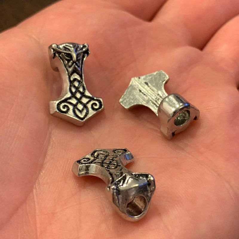 Mjolnir Beard Bead - Pewter